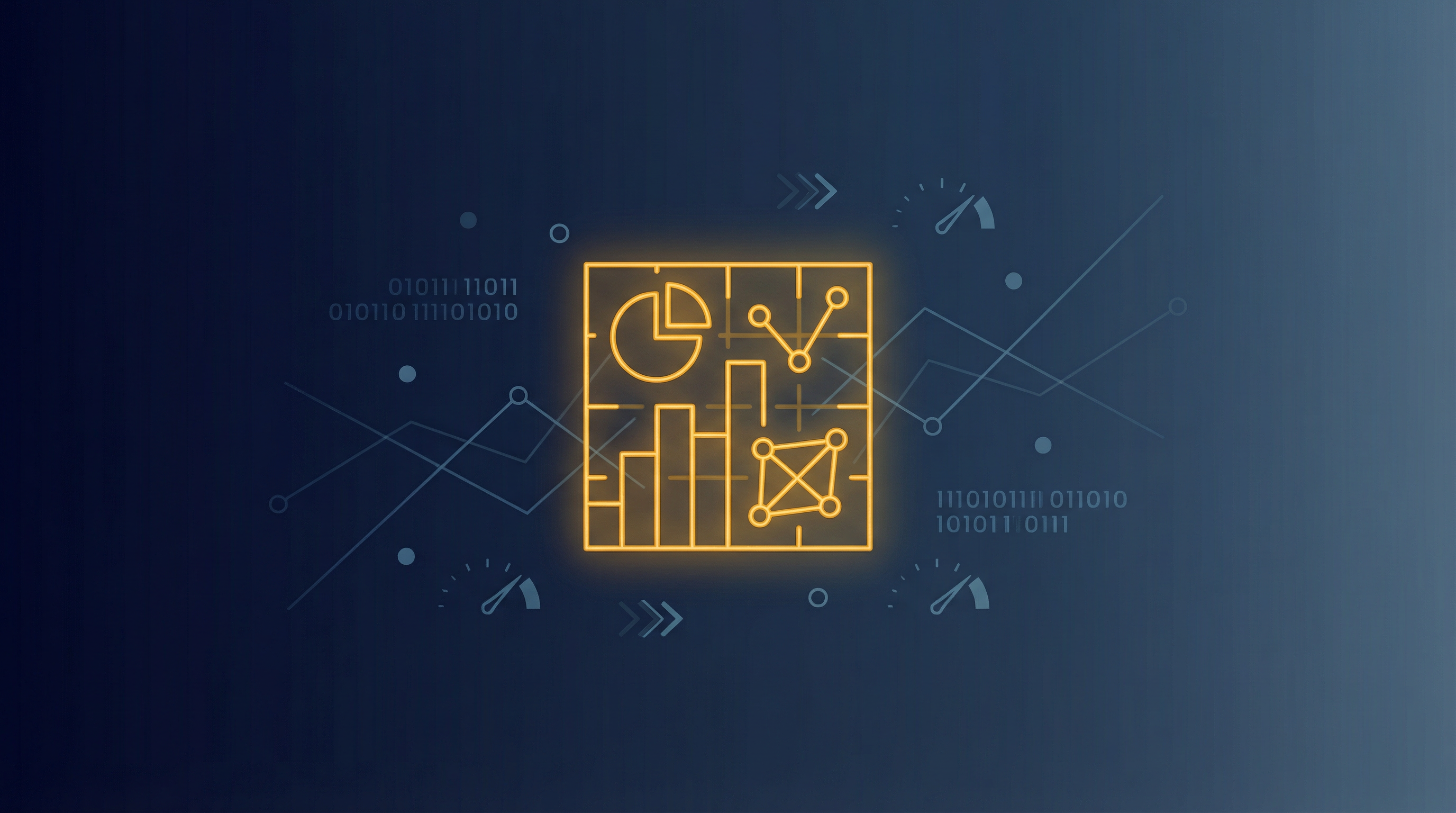 Illustration of data intelligence and business intelligence with charts and analytics